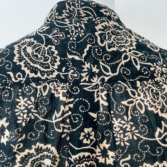ISABEL MARANT ETOILE Blouse Black Beige Floral FR 38 Small S EUC - Picture 6 of 10